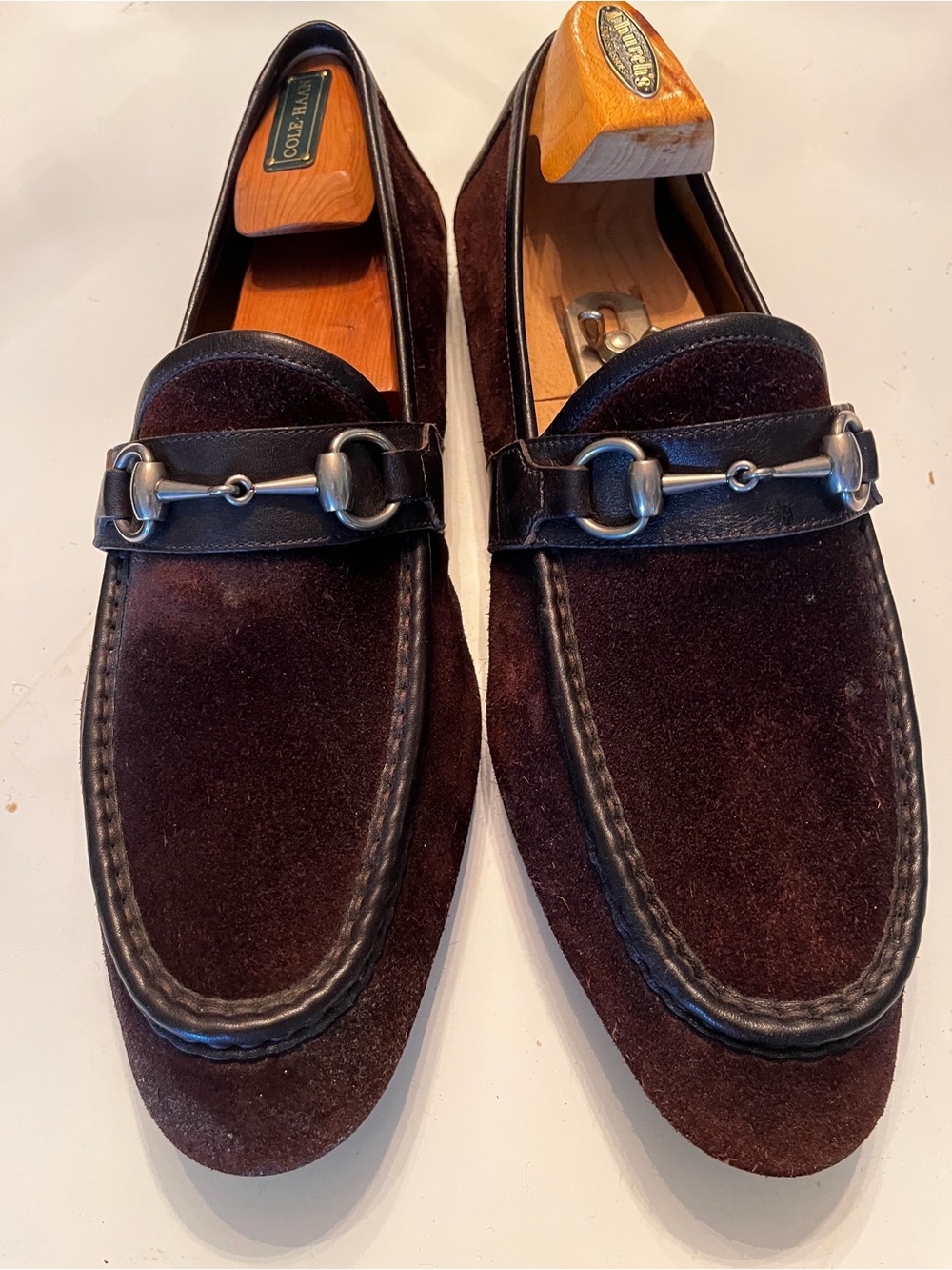 Gucci Men's Dark Brown Suede Horsebit Loafers